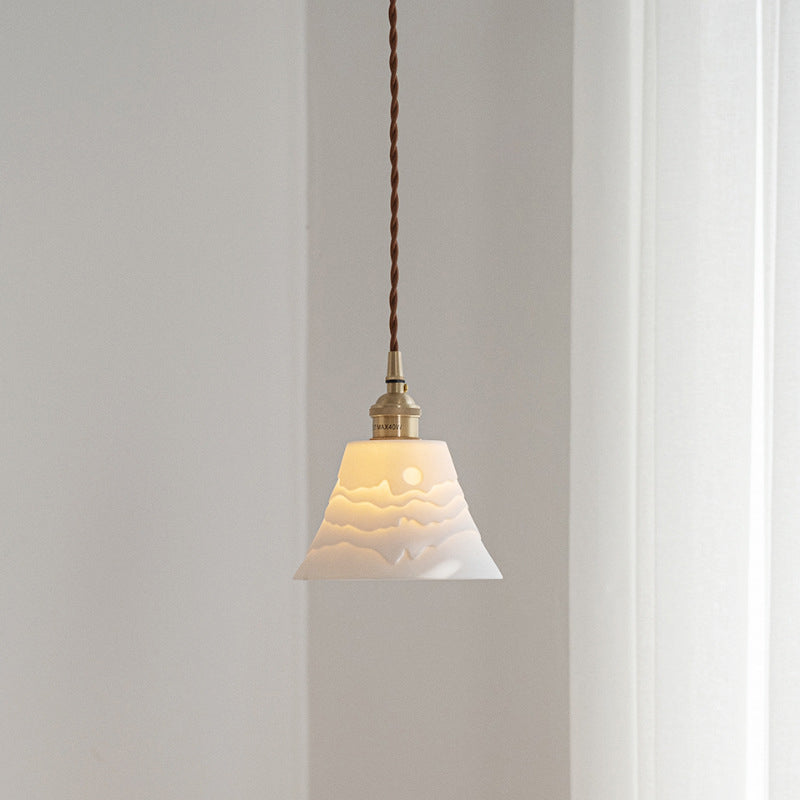 Scandinavian Copper Ceramic Cone Pendant Light