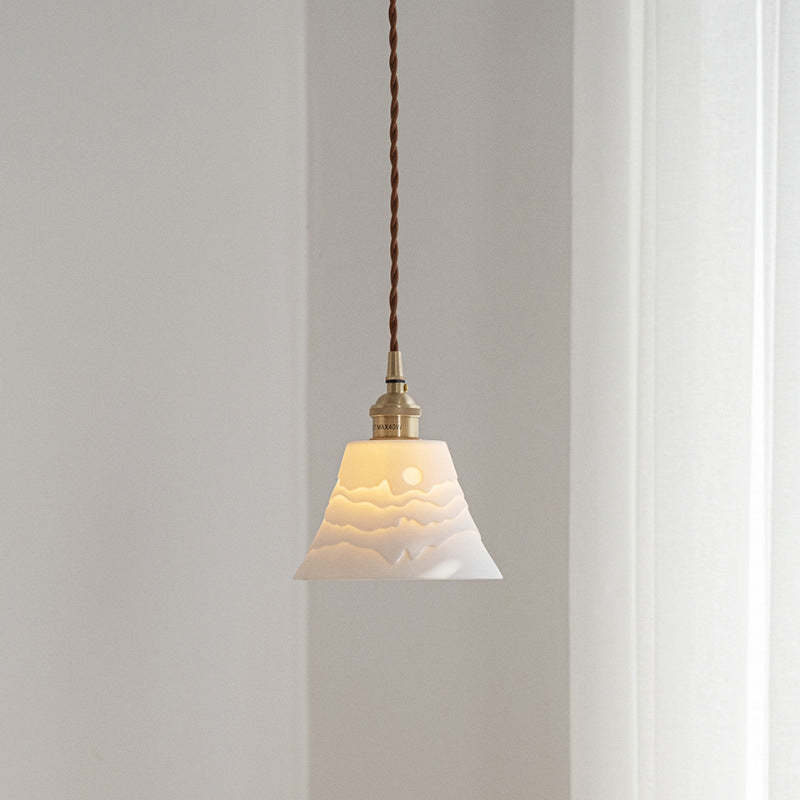 Scandinavian Copper Ceramic Cone Pendant Light
