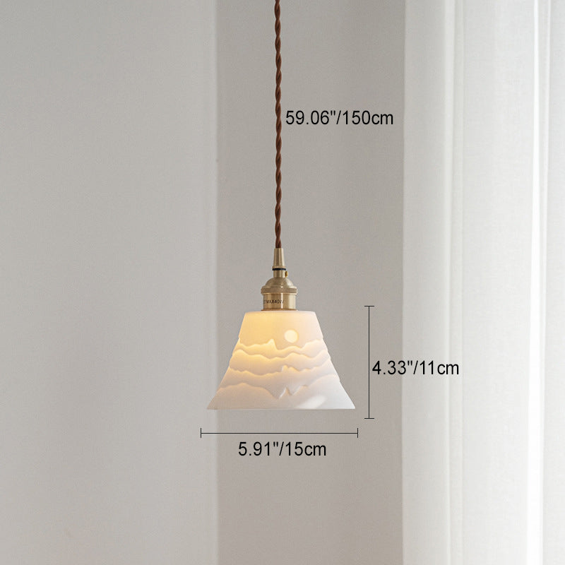 Scandinavian Copper Ceramic Cone Pendant Light