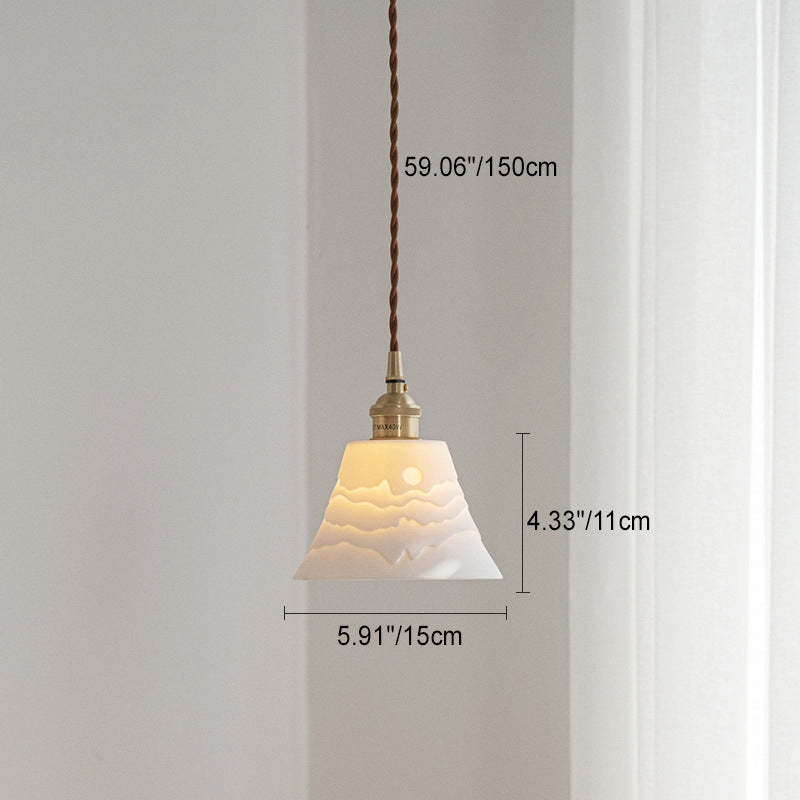 Scandinavian Copper Ceramic Cone Pendant Light