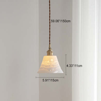 Scandinavian Copper Ceramic Cone Pendant Light