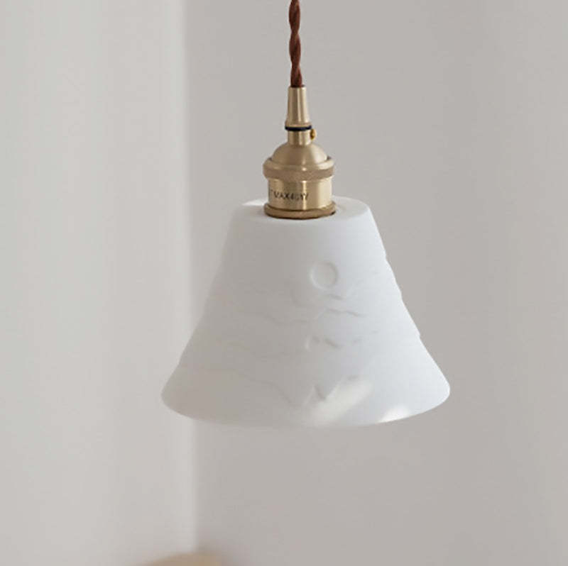 Scandinavian Copper Ceramic Cone Pendant Light
