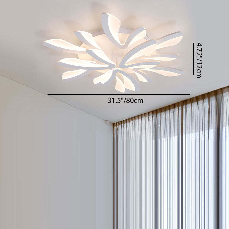 Scandinavian Dandelion Dome Acrylic LED Flush Light