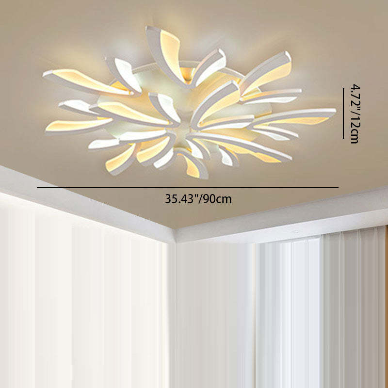 Scandinavian Dandelion Dome Acrylic LED Flush Light