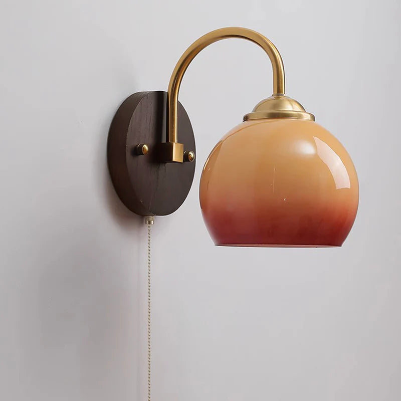 Lighom mid-century home ash wood wall sconces — Caramel / Hardwired / 220V-240V (UK/AU