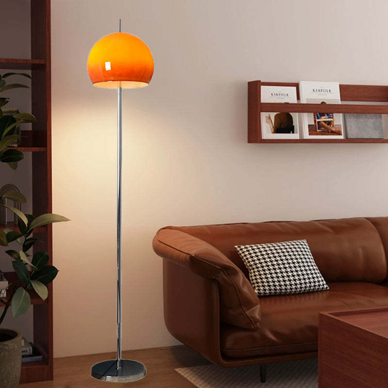 Mid-Century Mushroom Iron Glass 2-Light Floor Lamp