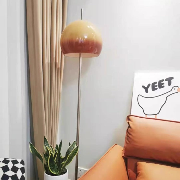 Mid-Century Mushroom Iron Glass 2-Light Floor Lamp