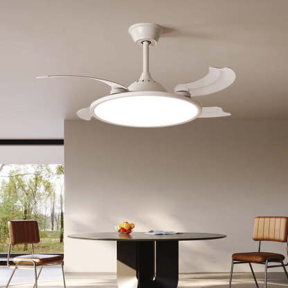 Minimalist Round Iron LED Ceiling Fan Light