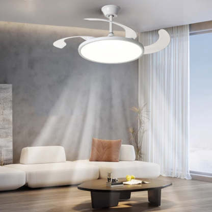 Minimalist Round Iron LED Ceiling Fan Light