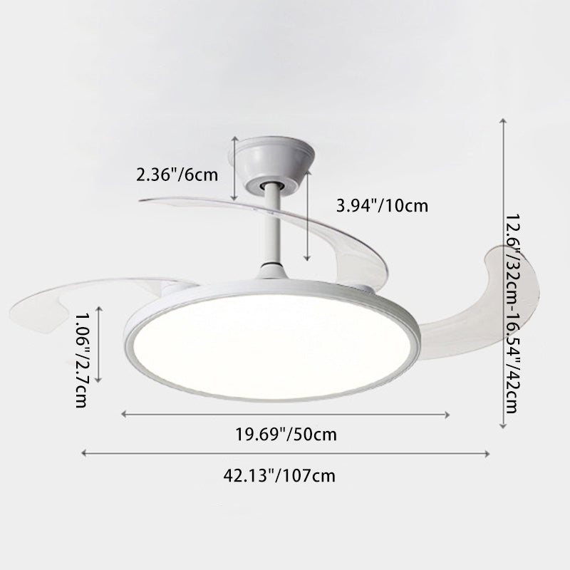 Minimalist Round Iron LED Ceiling Fan Light