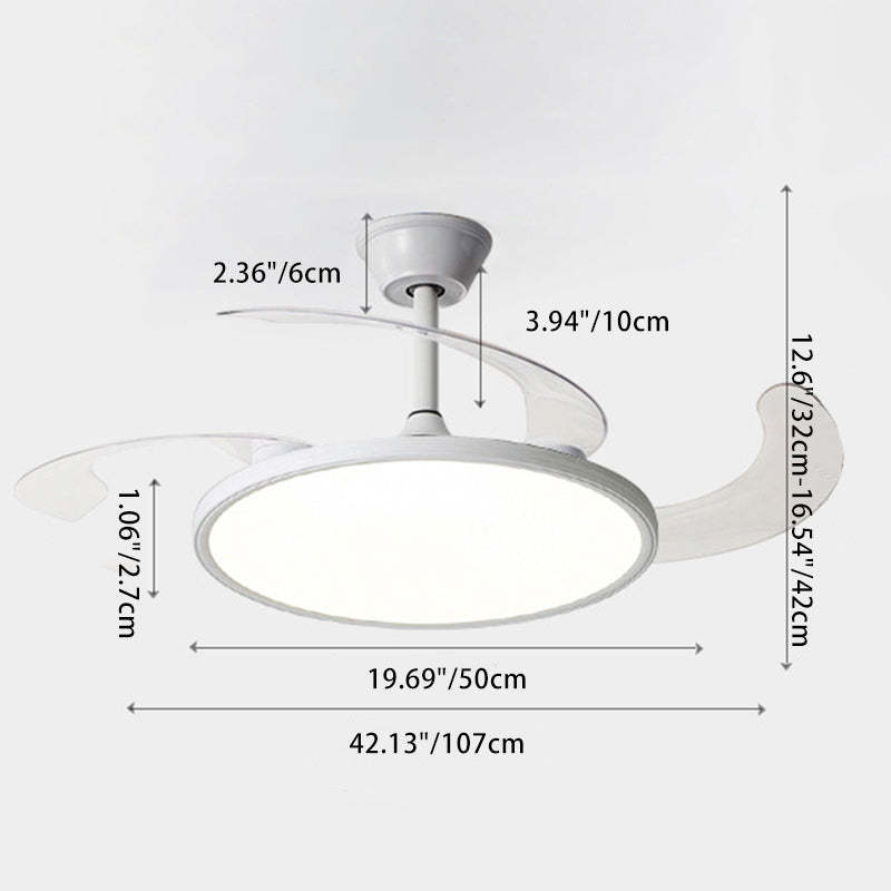 Minimalist Round Iron LED Ceiling Fan Light
