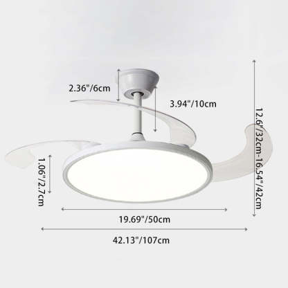 Minimalist Round Iron LED Ceiling Fan Light