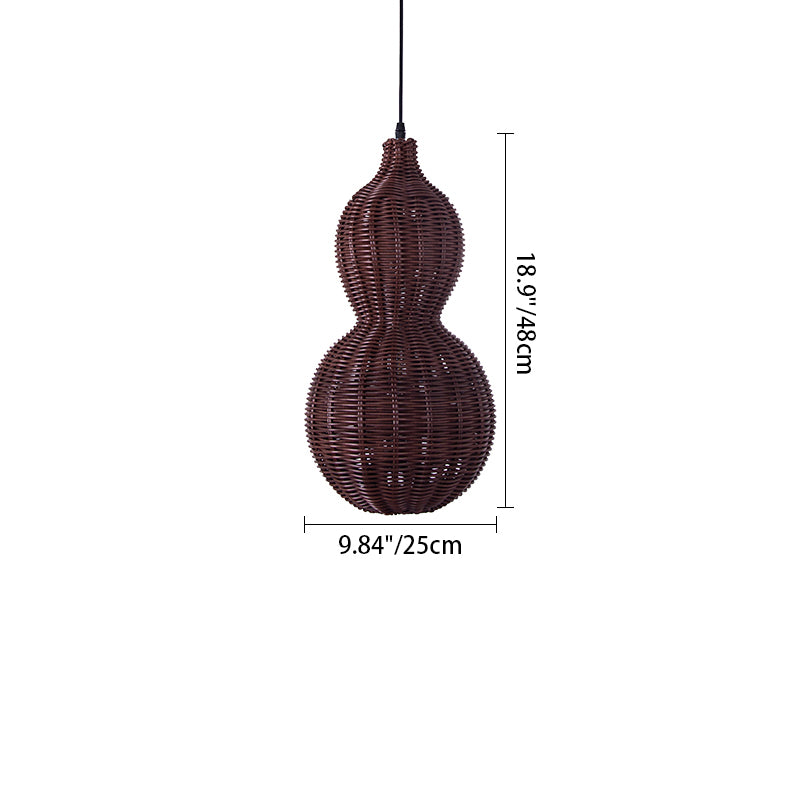 Waterproof Gourd Peanut Rattan Stainless Steel Pendant Light