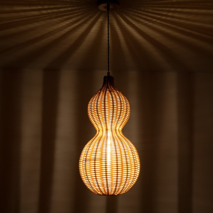 Waterproof Gourd Peanut Rattan Stainless Steel Pendant Light