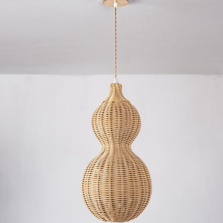 Waterproof Gourd Peanut Rattan Stainless Steel Pendant Light