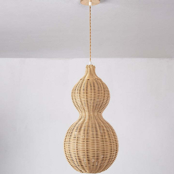 Waterproof Gourd Peanut Rattan Stainless Steel Pendant Light