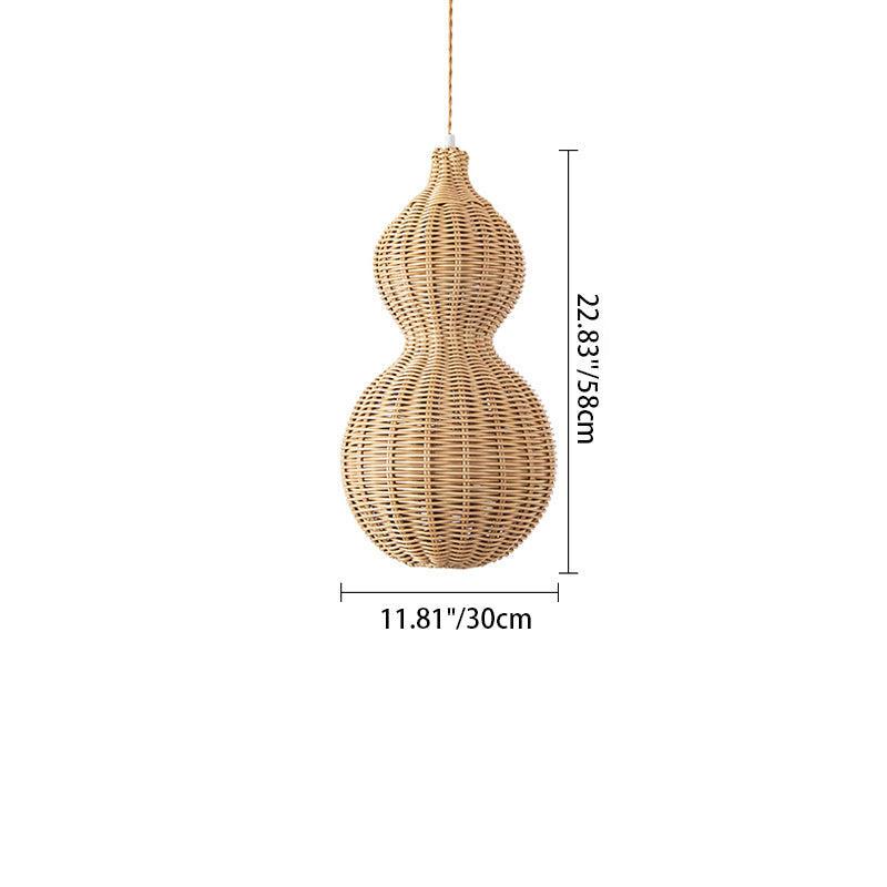 Waterproof Gourd Peanut Rattan Stainless Steel Pendant Light
