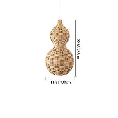 Waterproof Gourd Peanut Rattan Stainless Steel Pendant Light