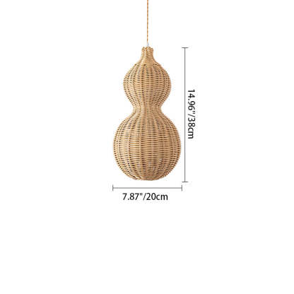 Waterproof Gourd Peanut Rattan Stainless Steel Pendant Light