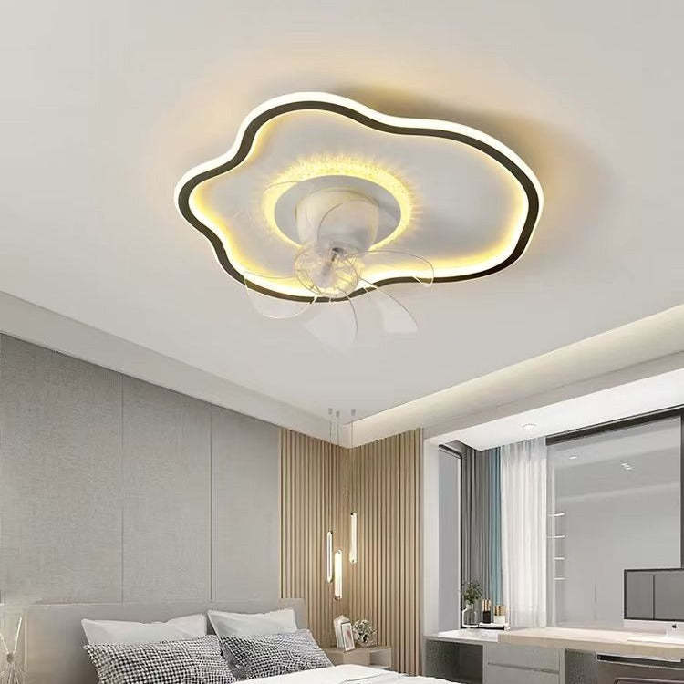 Contemporary Cloud Iron LED Flush Mount Fan Light