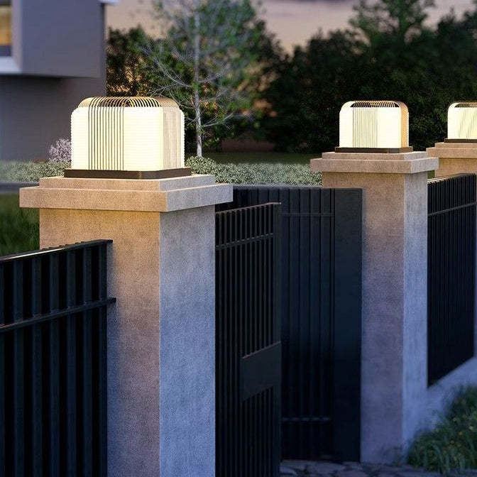 Minimalist Solar Square Stainless Steel LED Light