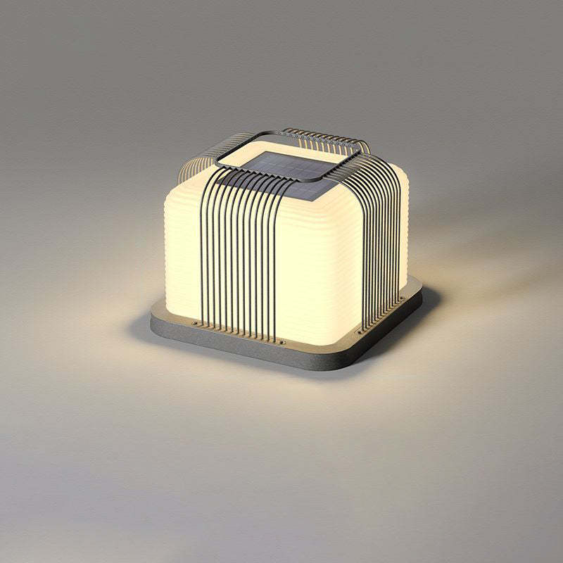 Minimalist Solar Square Stainless Steel LED Light