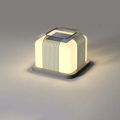 Minimalist Solar Square Stainless Steel LED Light