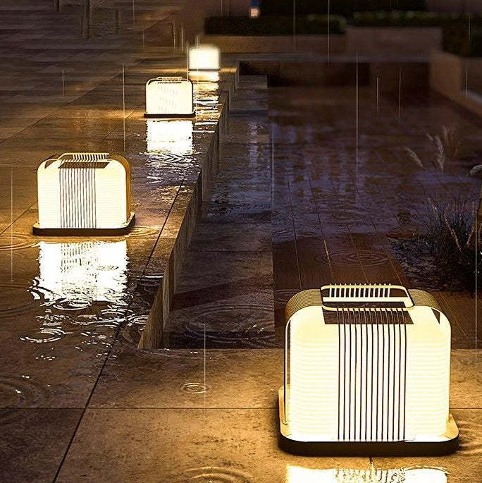 Minimalist Solar Square Stainless Steel LED Light
