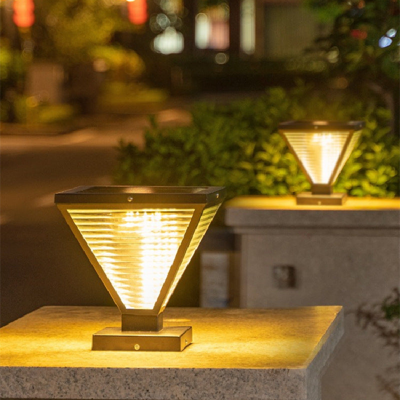 Minimalist Prismatic Stainless Steel Outdoor Light
