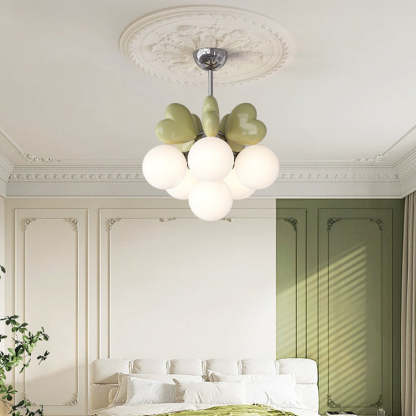 Scandinavian Cream Love Heart Kids Orb Resin Chandelier