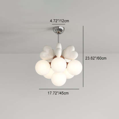 Scandinavian Cream Love Heart Kids Orb Resin Chandelier