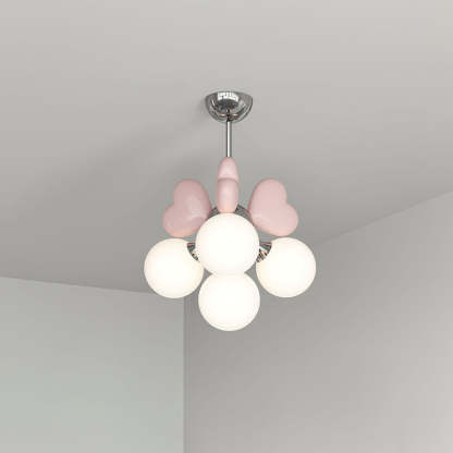 Scandinavian Cream Love Heart Kids Orb Resin Chandelier