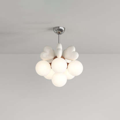 Scandinavian Cream Love Heart Kids Orb Resin Chandelier