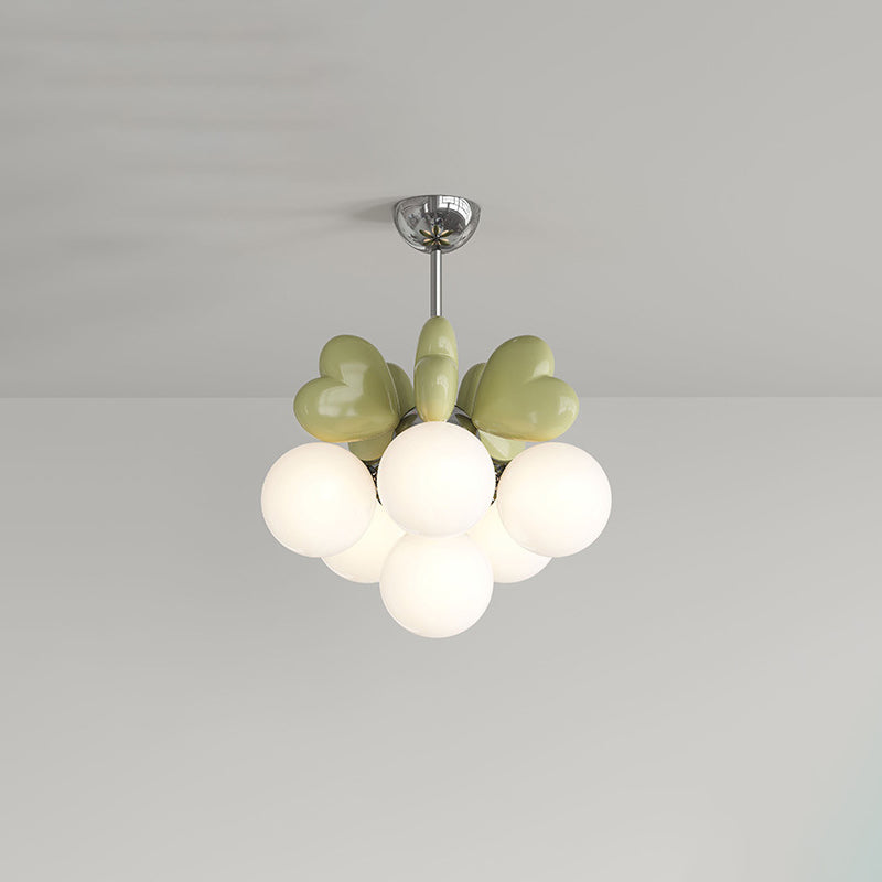 Scandinavian Cream Love Heart Kids Orb Resin Chandelier