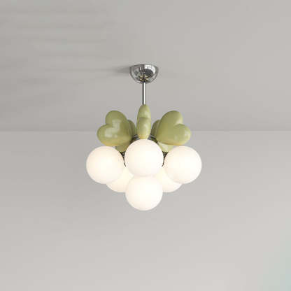 Scandinavian Cream Love Heart Kids Orb Resin Chandelier