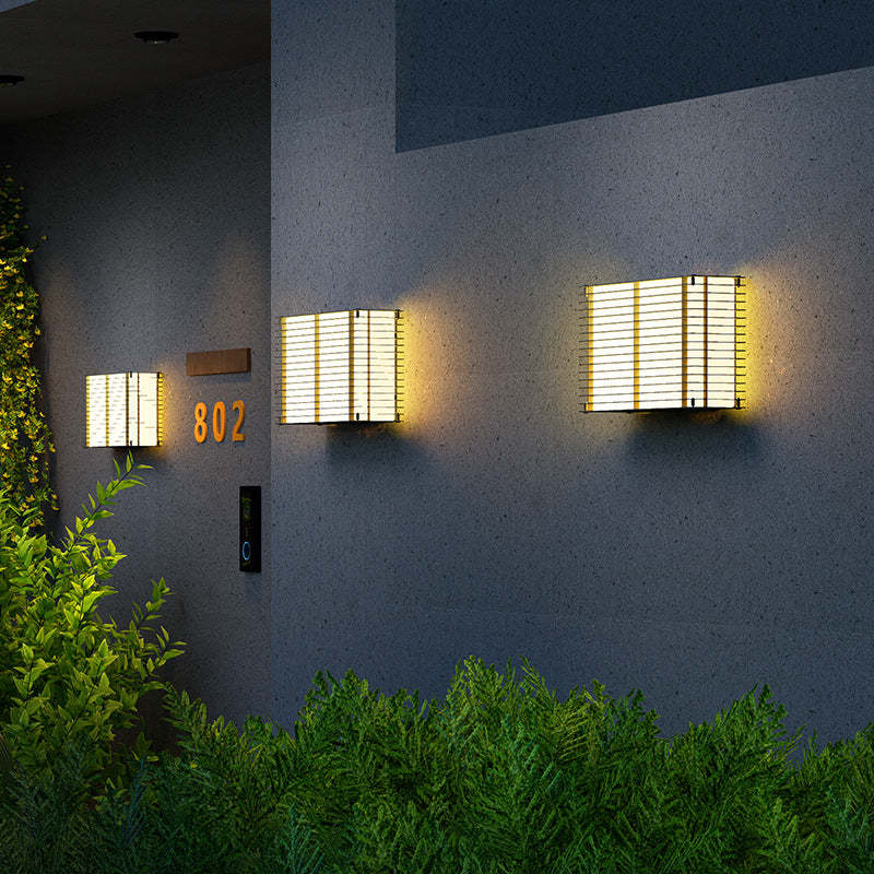 Minimalist Solar Rectangle Stainless Steel LED Light
