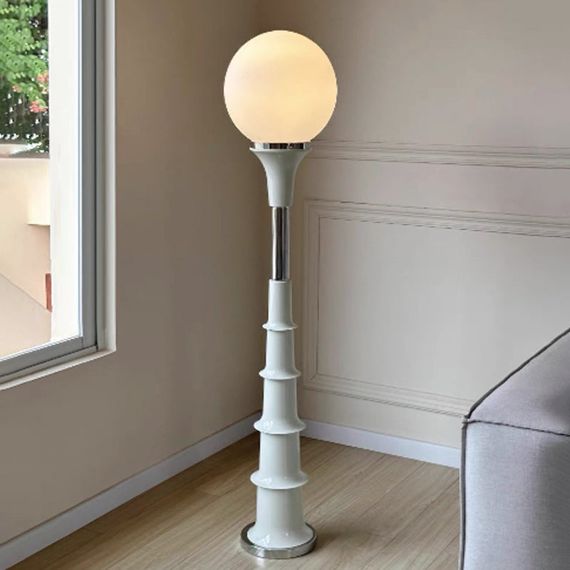 Colorful Lollipop Orb Iron LED Floor Lamp — Colorful Base + Green Lampshade / Infinitely Dimmable / 110V-120V For US/CA