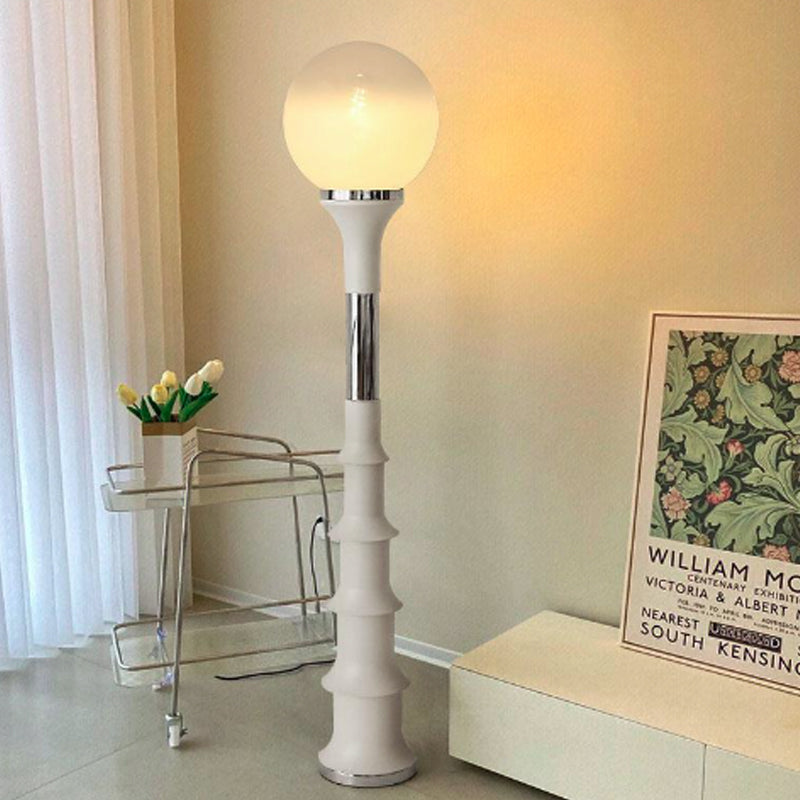 Colorful Lollipop Orb Iron LED Floor Lamp — White Base + White Lampshade / Infinitely Dimmable / 220V-240V For UK/AU