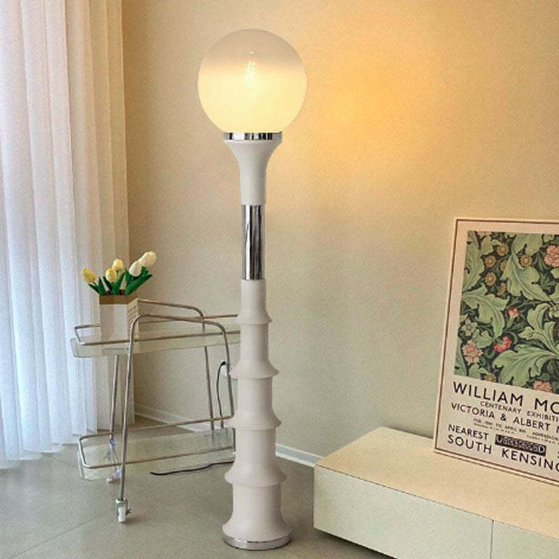 Colorful Lollipop Orb Iron LED Floor Lamp — White Base + White Lampshade / Infinitely Dimmable / 220V-240V For UK/AU