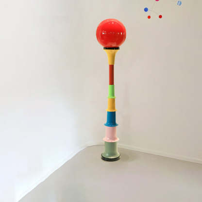 Colorful Lollipop Orb Iron LED Floor Lamp — White Base + Green Lampshade / Infinitely Dimmable / 220V-240V For UK/AU