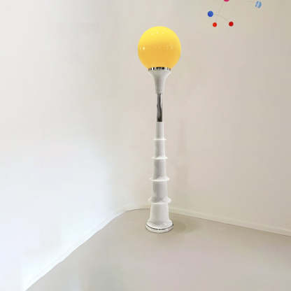 Colorful Lollipop Orb Iron LED Floor Lamp — White Base + Yellow Lampshade / Infinitely Dimmable / 220V-240V For UK/AU