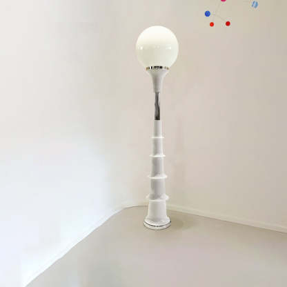 Colorful Lollipop Orb Iron LED Floor Lamp — White Base + White Lampshade / Infinitely Dimmable / 110V-120V For US/CA