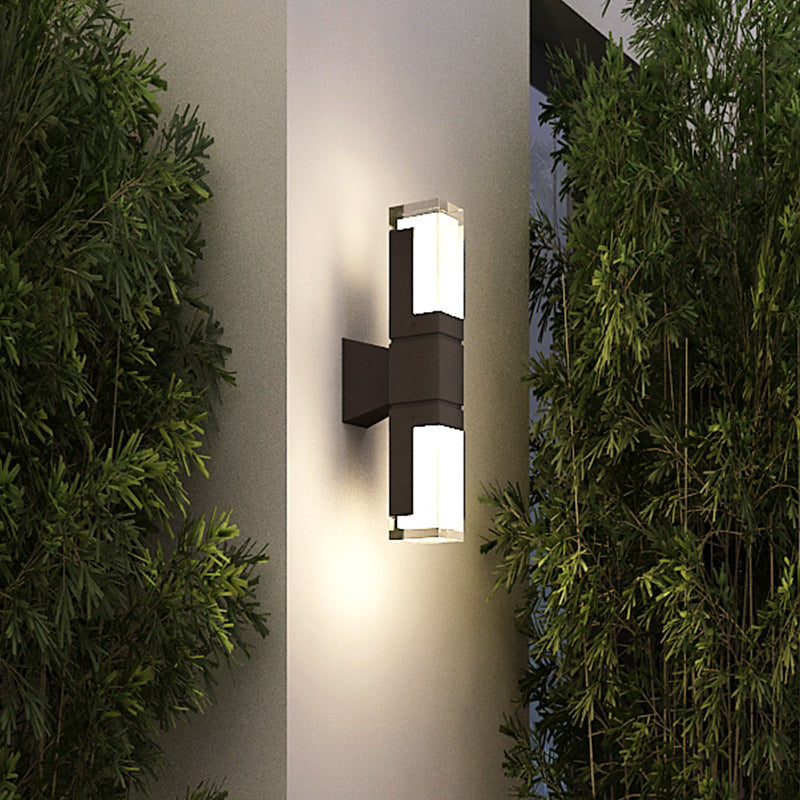 Minimalist Rectangle Aluminum Acrylic LED Wall Sconce