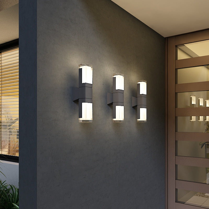 Minimalist Rectangle Aluminum Acrylic LED Wall Sconce