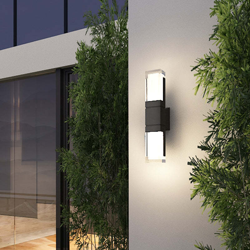 Minimalist Rectangle Aluminum Acrylic LED Wall Sconce