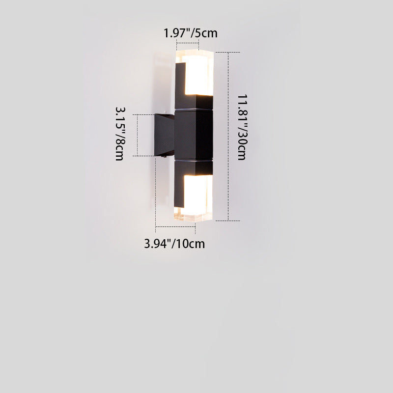 Minimalist Rectangle Aluminum Acrylic LED Wall Sconce