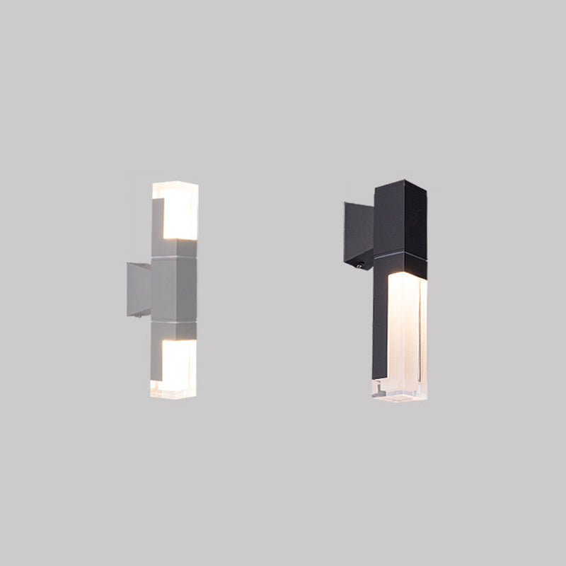 Minimalist Rectangle Aluminum Acrylic LED Wall Sconce