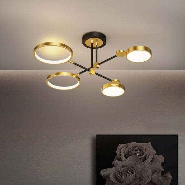 Scandinavian Round Silicone Iron Acrylic LED Chandelier
