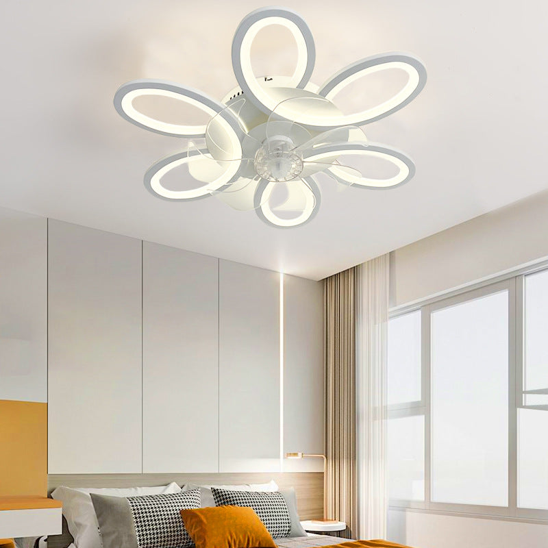 Modern Art Deco Flower Flush Mount Ceiling Fan