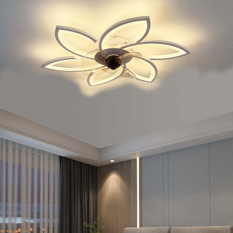 Modern Art Deco Flower Flush Mount Ceiling Fan